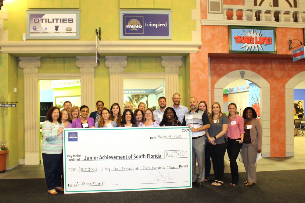 Minto Communities Generously Donates $32,500  Each Year to Junior Achievement of South Florida